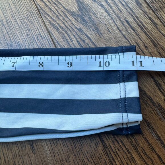 H&M Girls Navy Blue and White Striped One-Piece Long-sleeved Swimsuit 9-12M - Picture 7 of 9